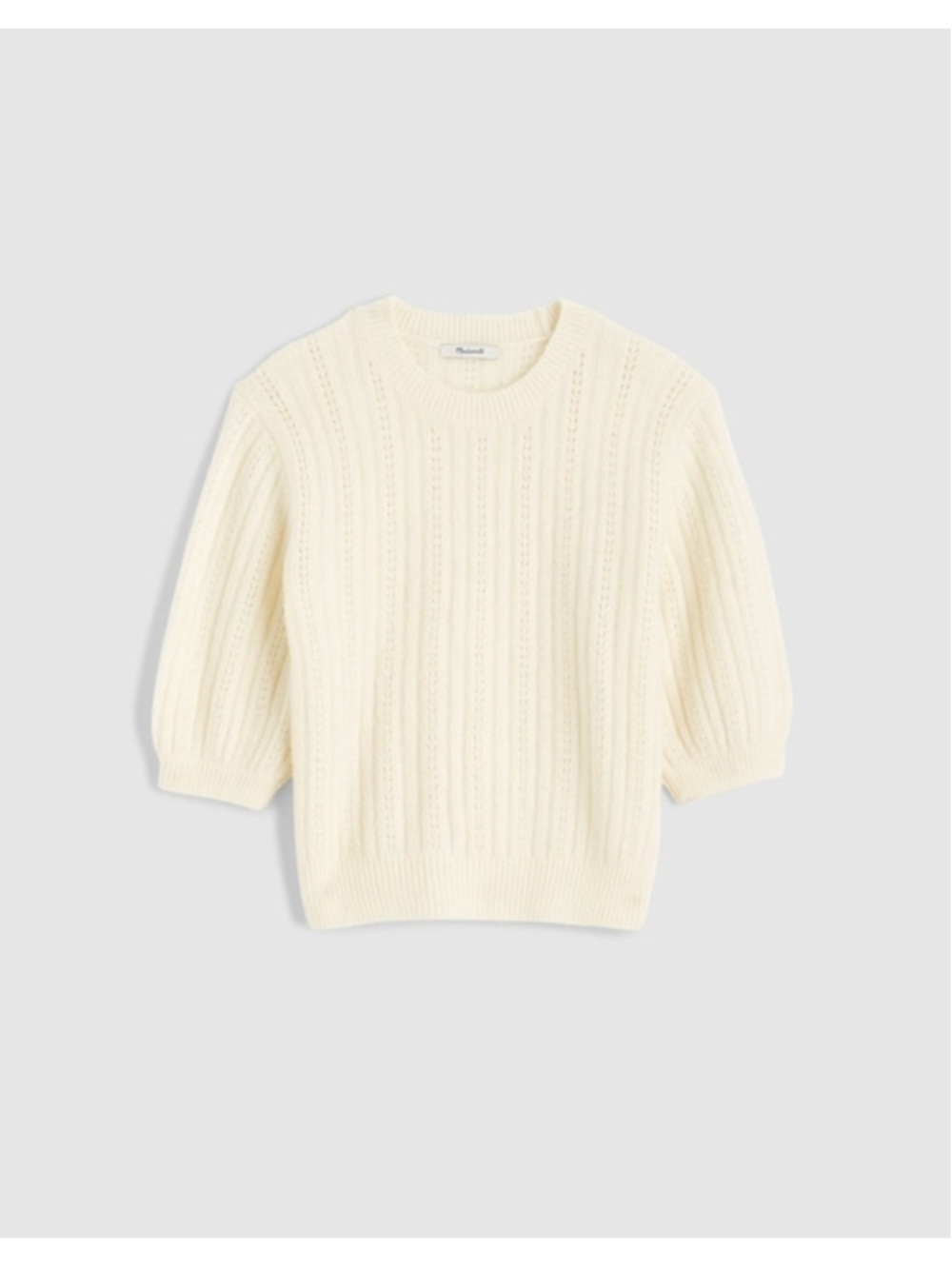 NWT Madewell CloudSoft Short-Sleeve Sweater Tee Medium in antique cream